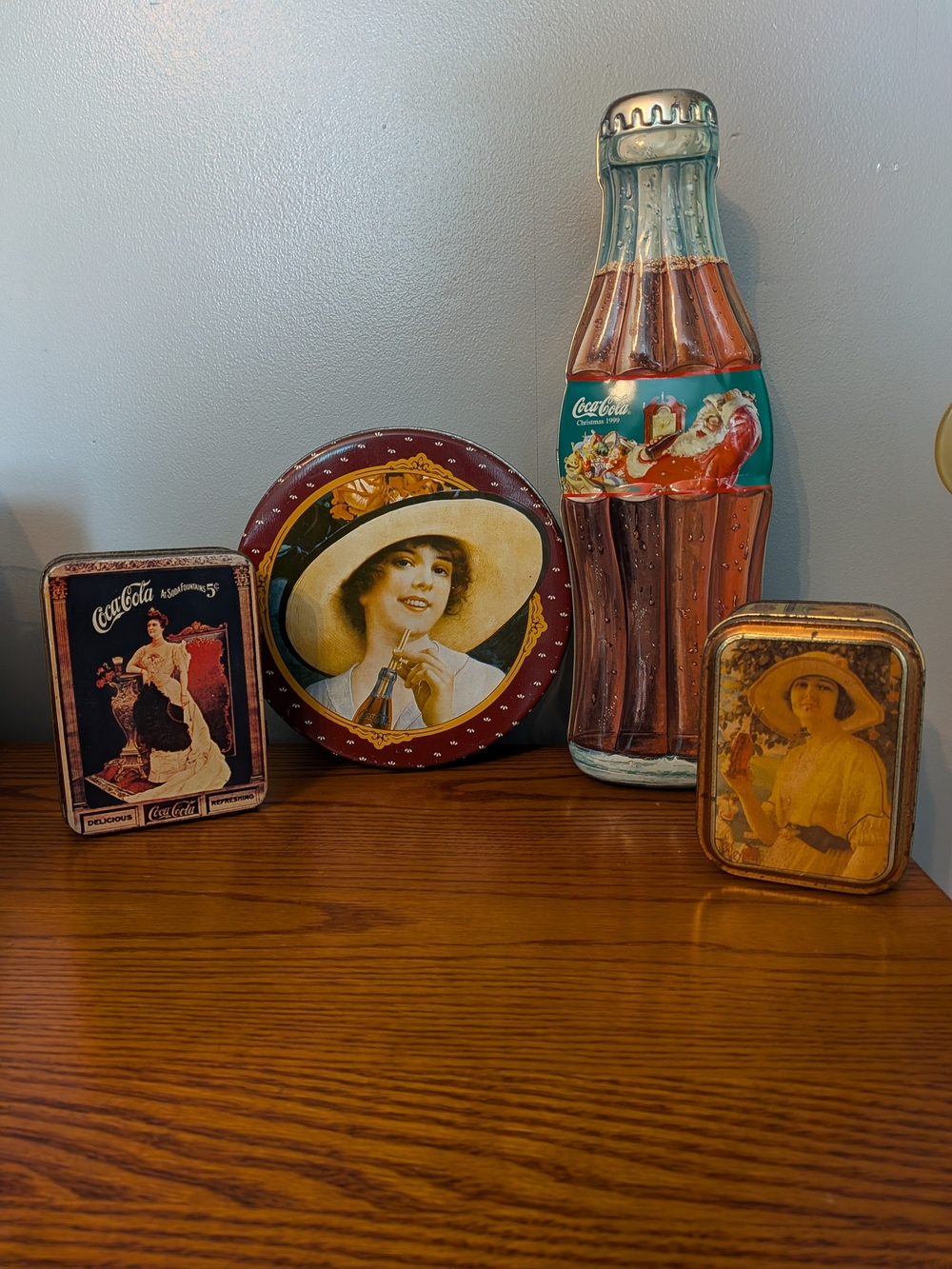 Coca Cola Decorative Vintage Tin Collection - Red, Cream, Teal Accents